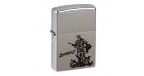 Зажигалка ZIPPO Duck Hunting, с покрытием Satin Chrome™, латунь/сталь, серебристая, 36x12x56 мм